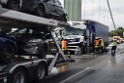 Schwerer LKW VU PKlemm A 4 Rich Olpe auf der Rodenkirchener Bruecke P036